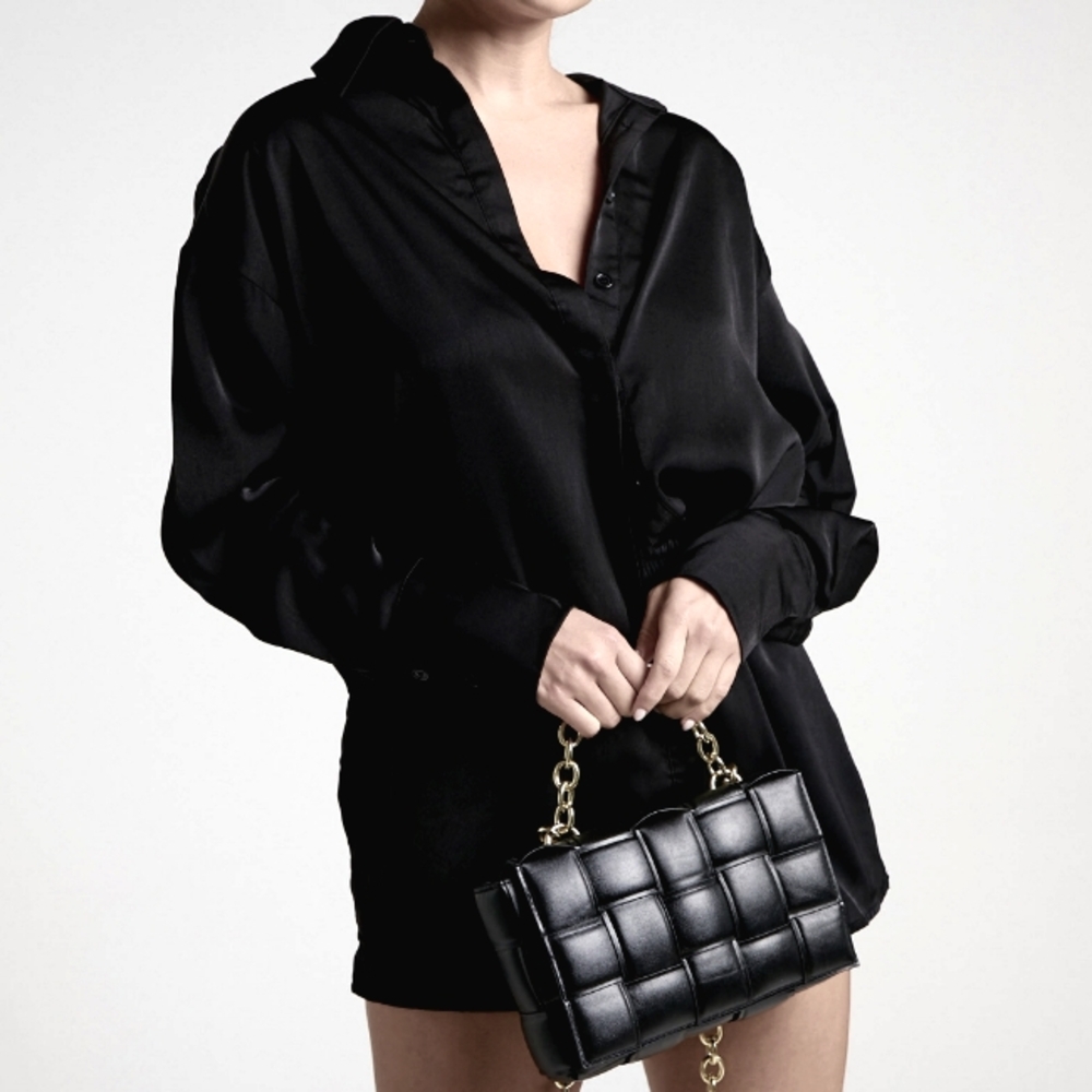 Desire Padded Woven Chain Handbag